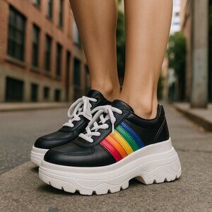 Rainbow Pride Month Platform Shoes Parade NWT Unbranded Medium SEE AD